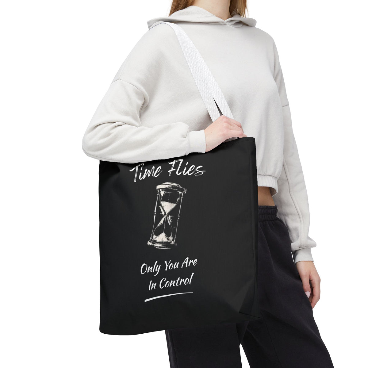 Time Flies Motivational Tote Bag