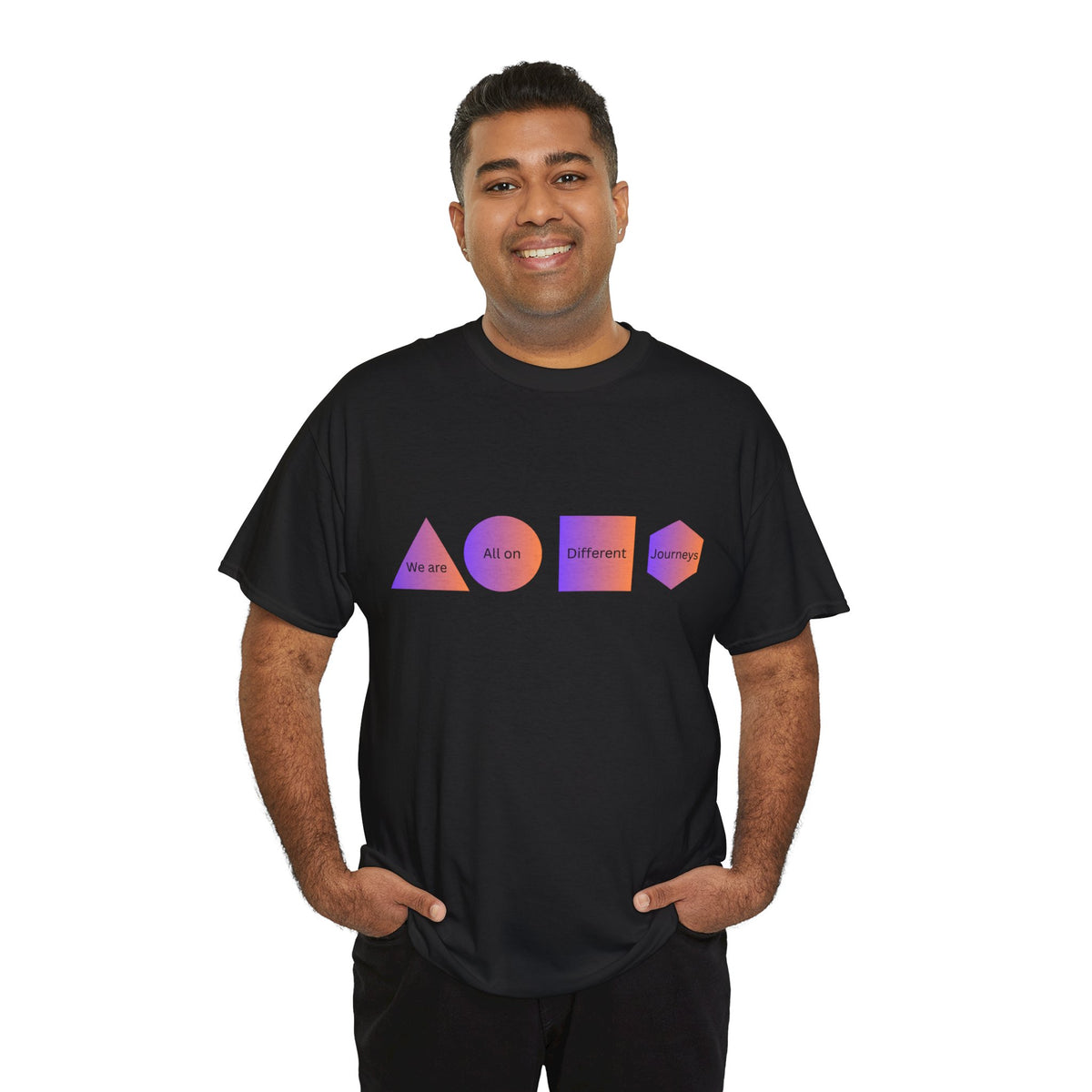 Geometric Design Unisex Heavy Cotton Tee - Perfect for Casual Wear, Graphic Tee, Trendy Shirt, Art Lover Gift, Everyday Comfort - Conscience Garment
