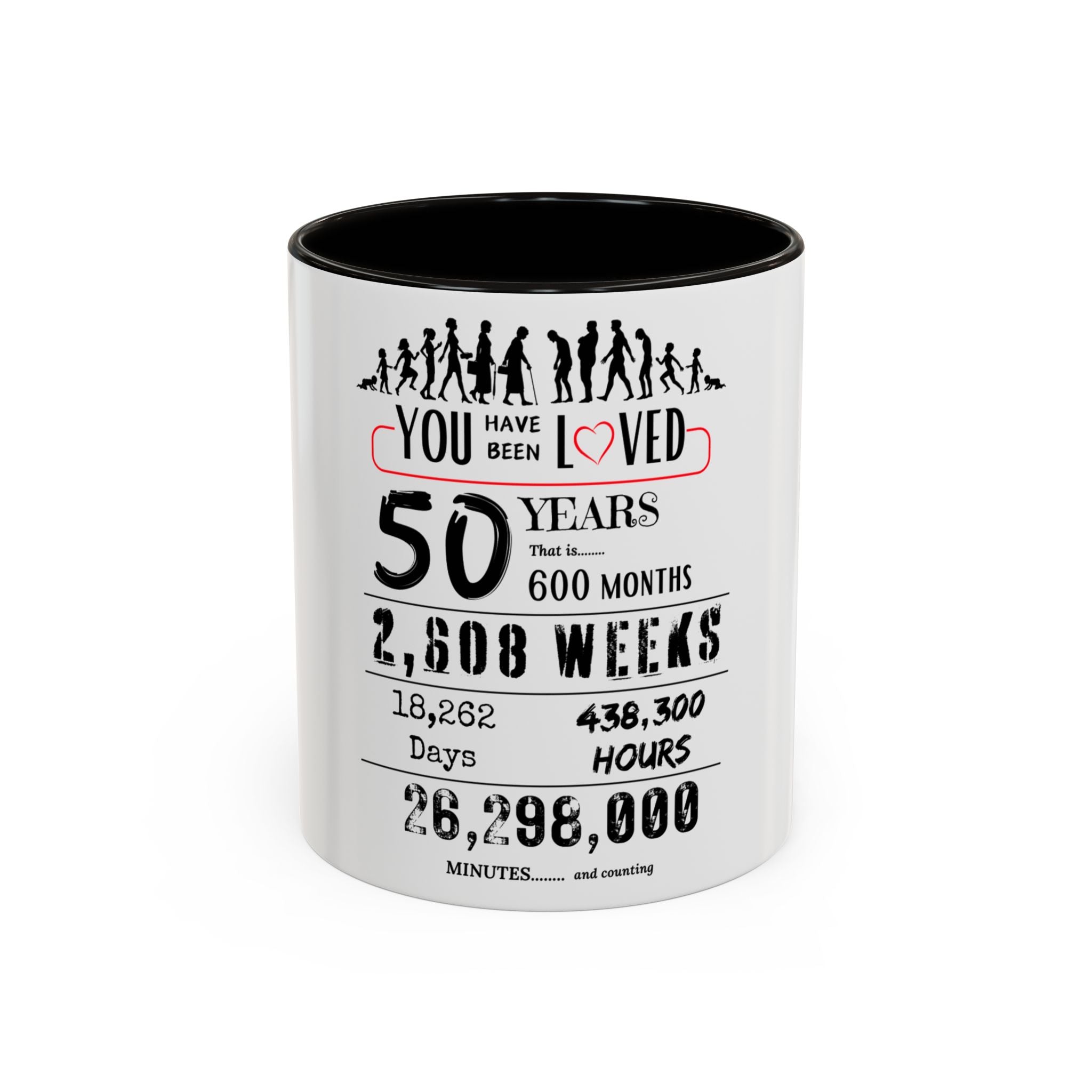 50th Birthday Two-Tone Coffee Mug, 11oz (US)