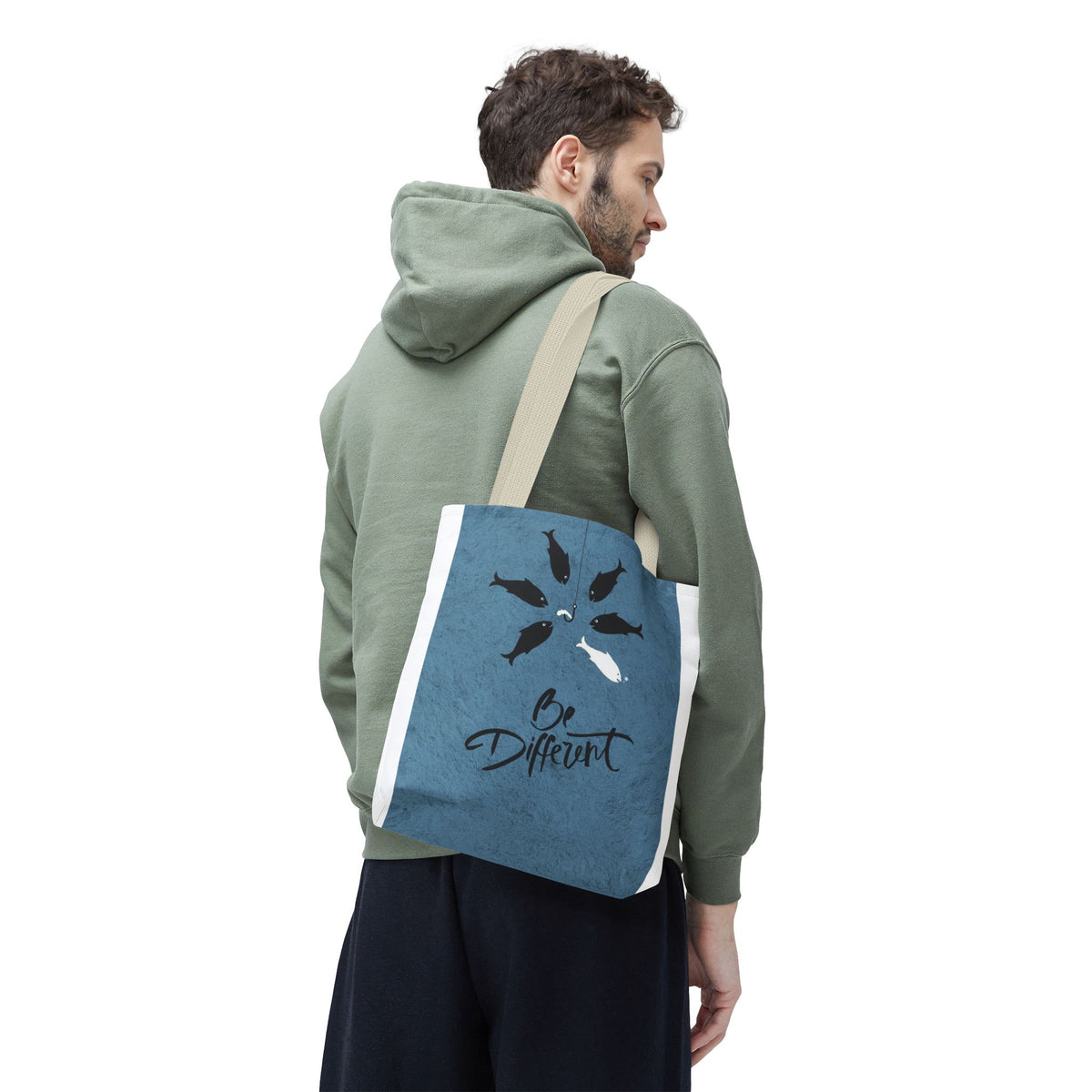 Be Different Whale Tote Bag — Inspirational Ocean Animal Canvas Tote