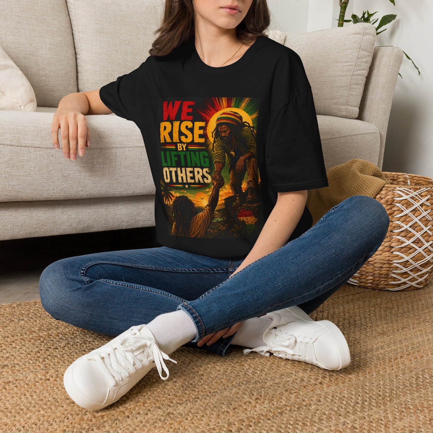 We Rise By Lifting Others T-Shirt — Rasta Sun Reggae Inspirational Tee
