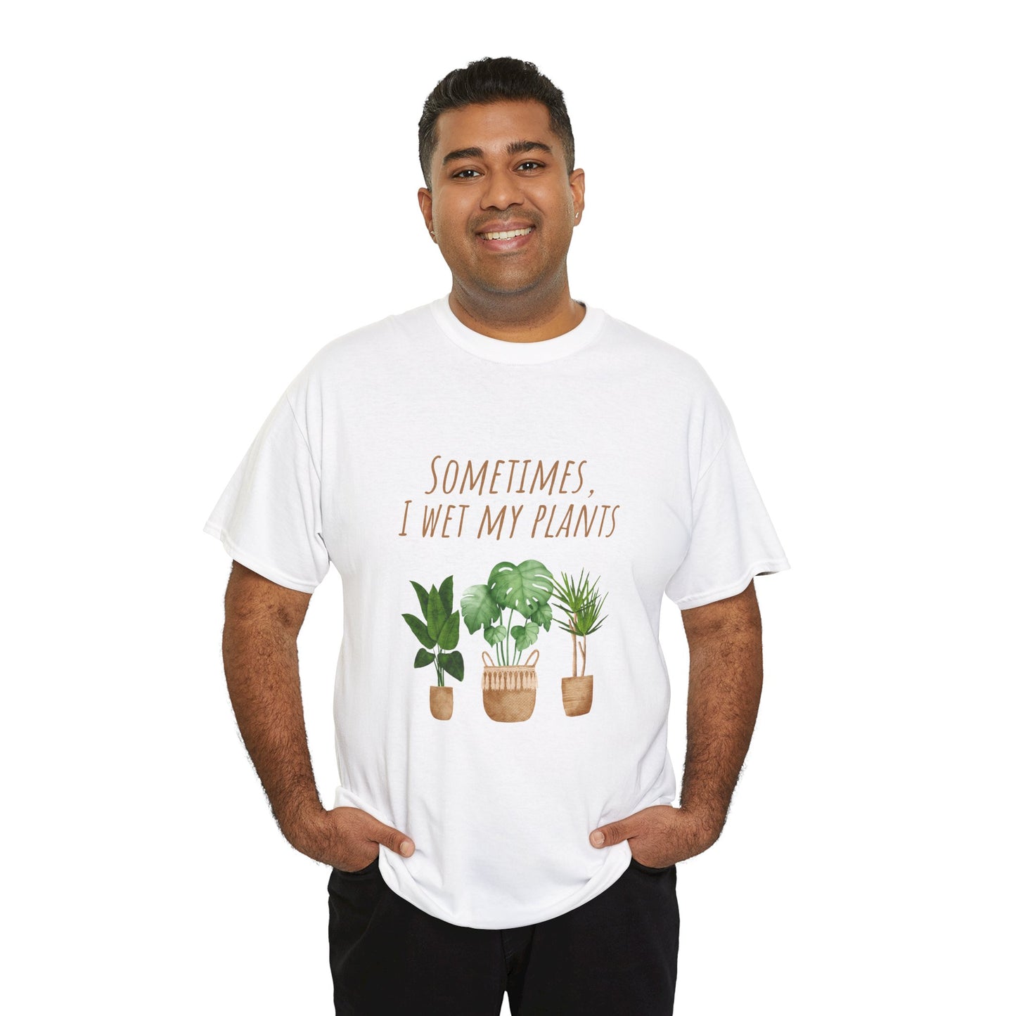 Plant Lover's Tee, Sometimes I Wet My Plants Shirt, Unisex Cotton Tee, Gardener Gift, Eco-Friendly Apparel - Conscience Garment