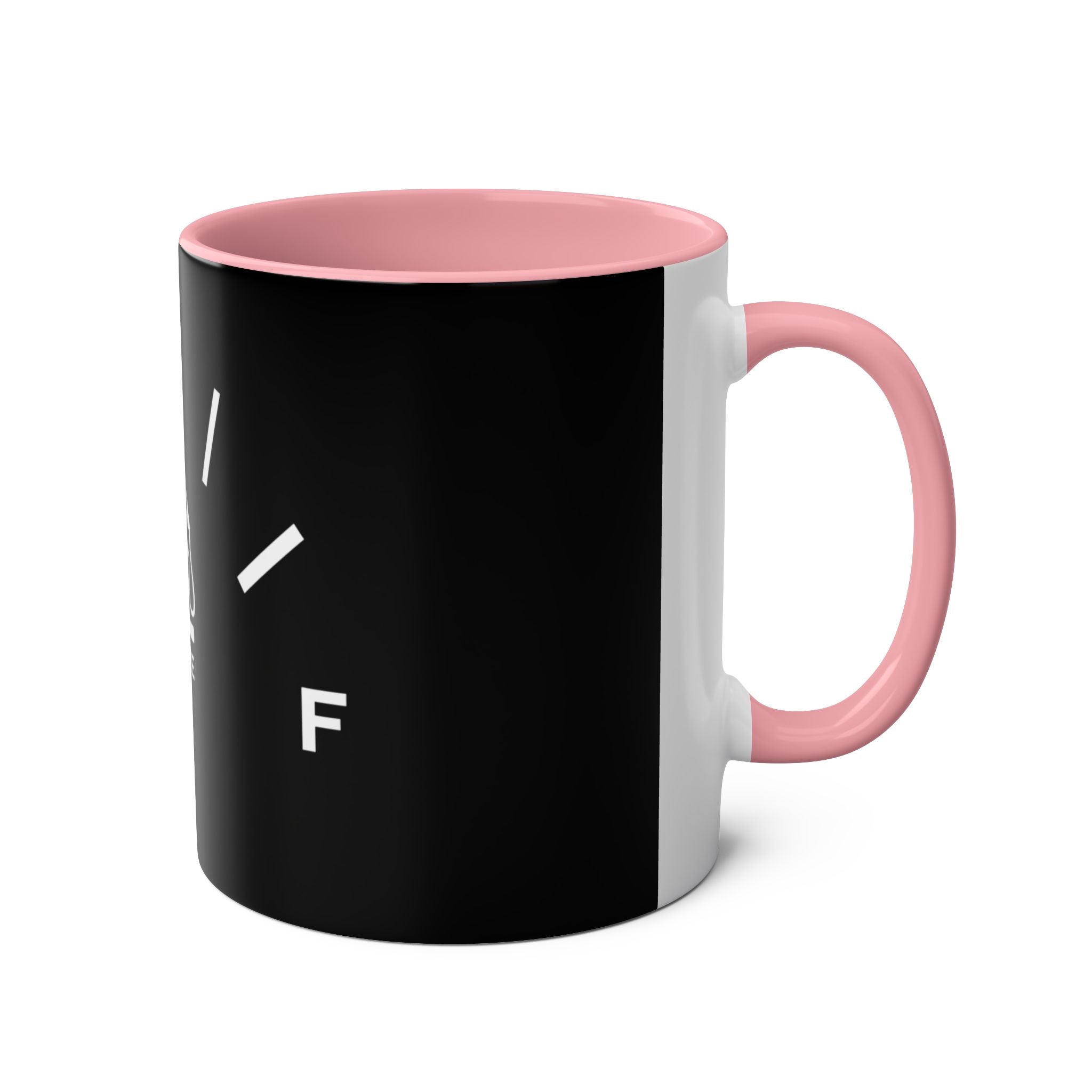 Funny Two-Tone Coffee Mug with Fuel Coffee Gauge Design