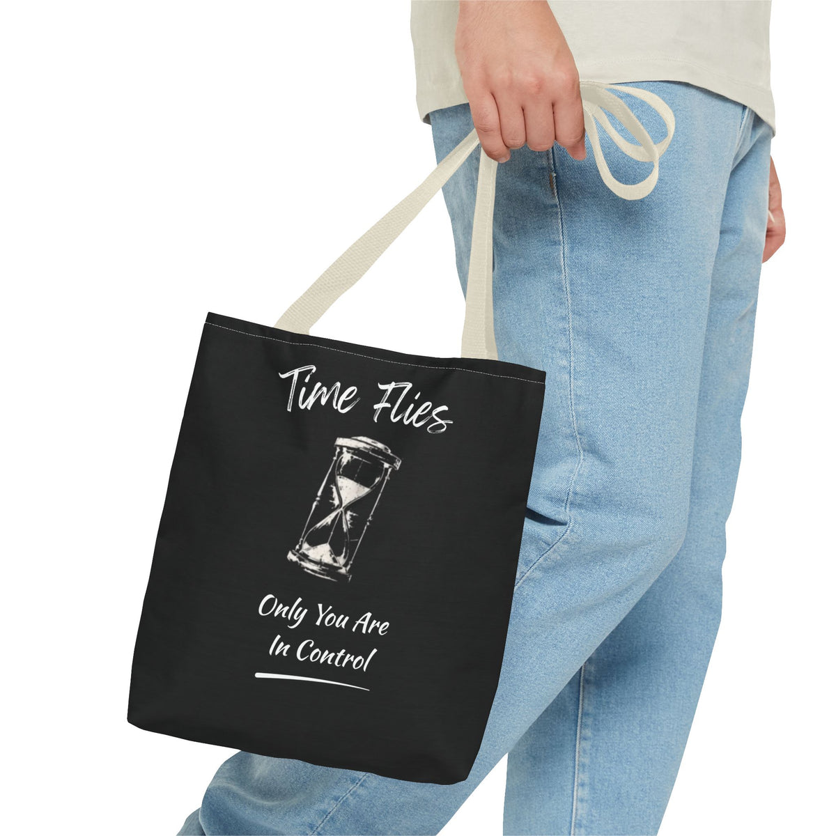 Time Flies Motivational Tote Bag