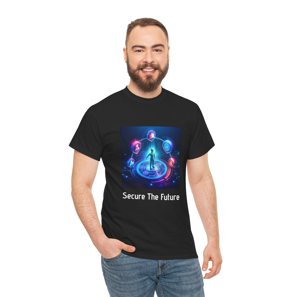 T-Shirt — "Secure The Future" Cybersecurity Futuristic Graphic Tee - Conscience Garment