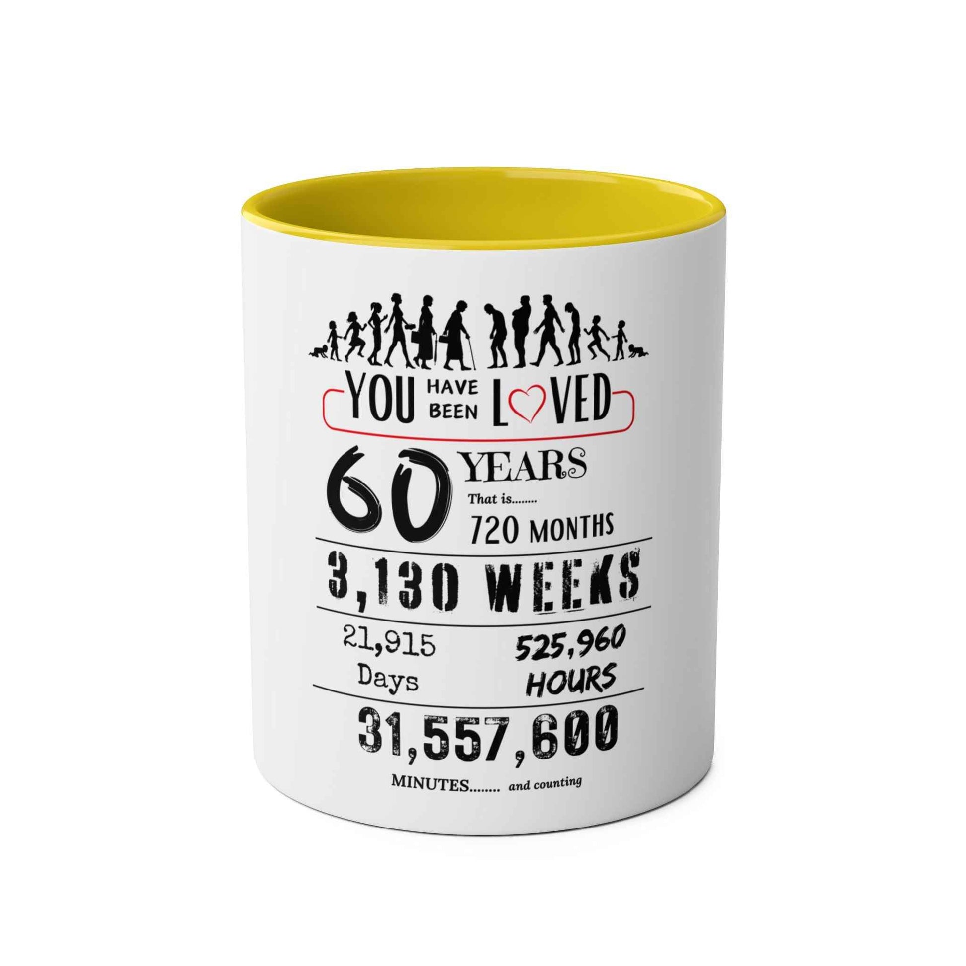 60th Birthday Two-Tone Coffee Mug, 11oz