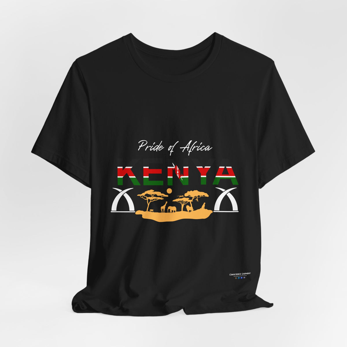 Pride of Africa Kenya T-Shirt | Unisex Short Sleeve Tee for Travelers and Culture Enthusiasts - Conscience Garment