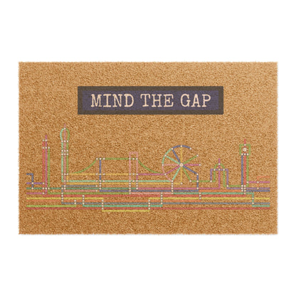Charming Doormat with 'Mind the Gap' Design, Entryway Decor, Home Gift, Housewarming, Funny Welcome Mat - Conscience Garment