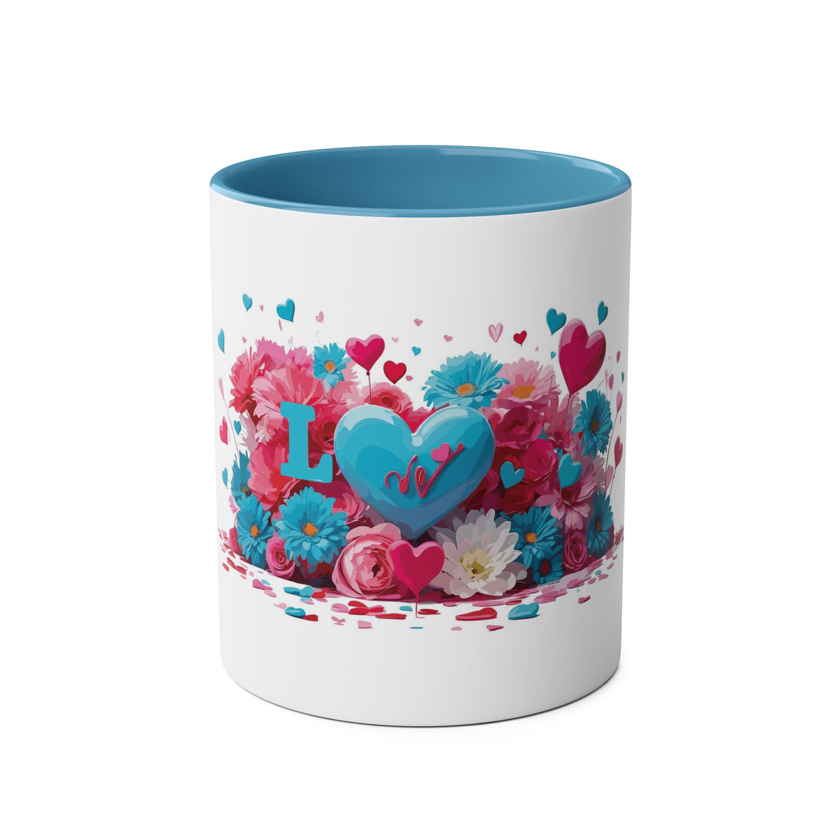 Love and Hearts Two-Tone Mug, 11oz - Conscience Garment