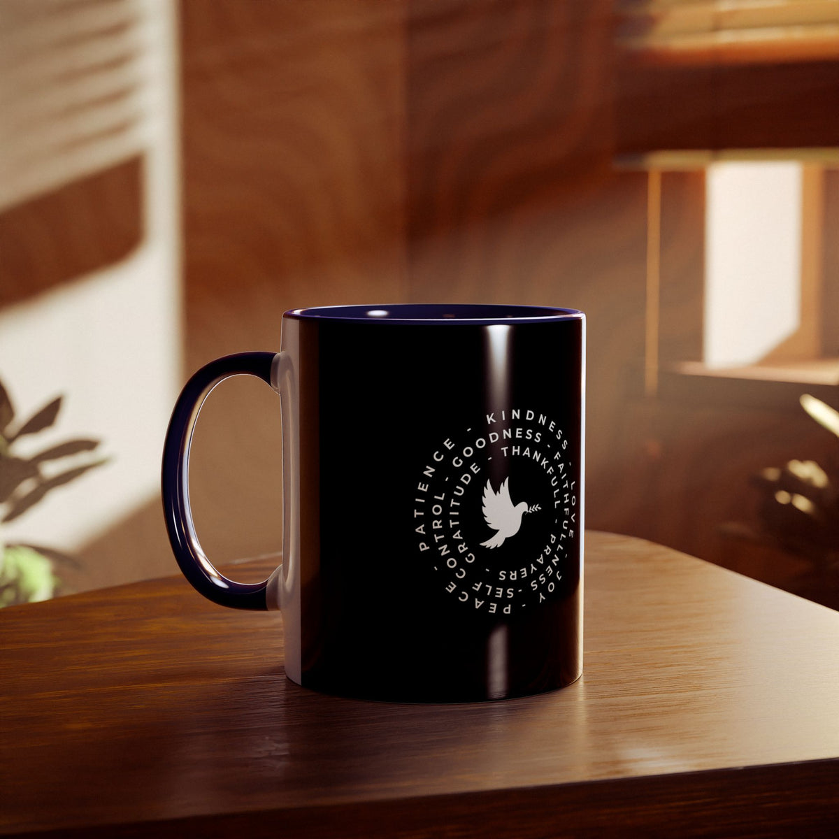 Mug with Dove and Harmony & meanigful words - Conscience Garment