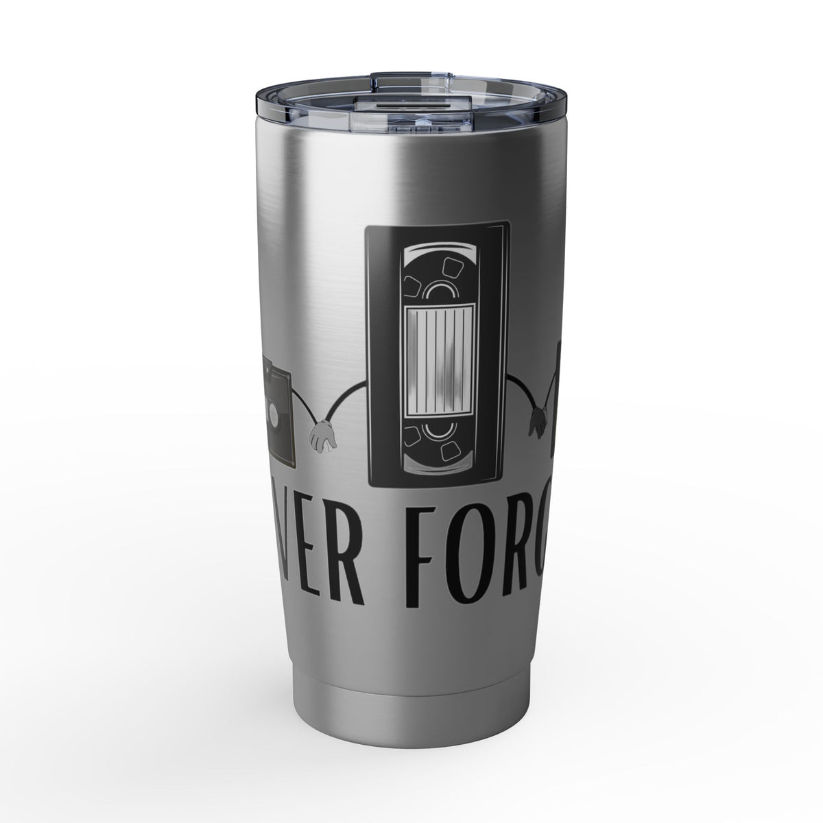 Never Forget Retro Vagabond 20oz Stainless Steel Tumbler - Cassette, VHS & Floppy Disc