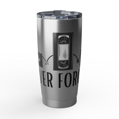 Never Forget Retro Vagabond 20oz Stainless Steel Tumbler - Cassette, VHS & Floppy Disc