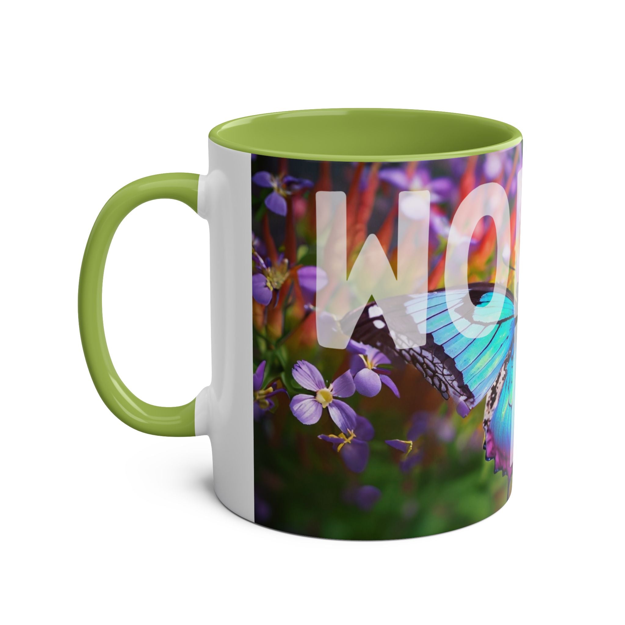 Mom Wow Two-Tone Coffee Mug, Birthday Gift, Mothers Day, 7 Colors