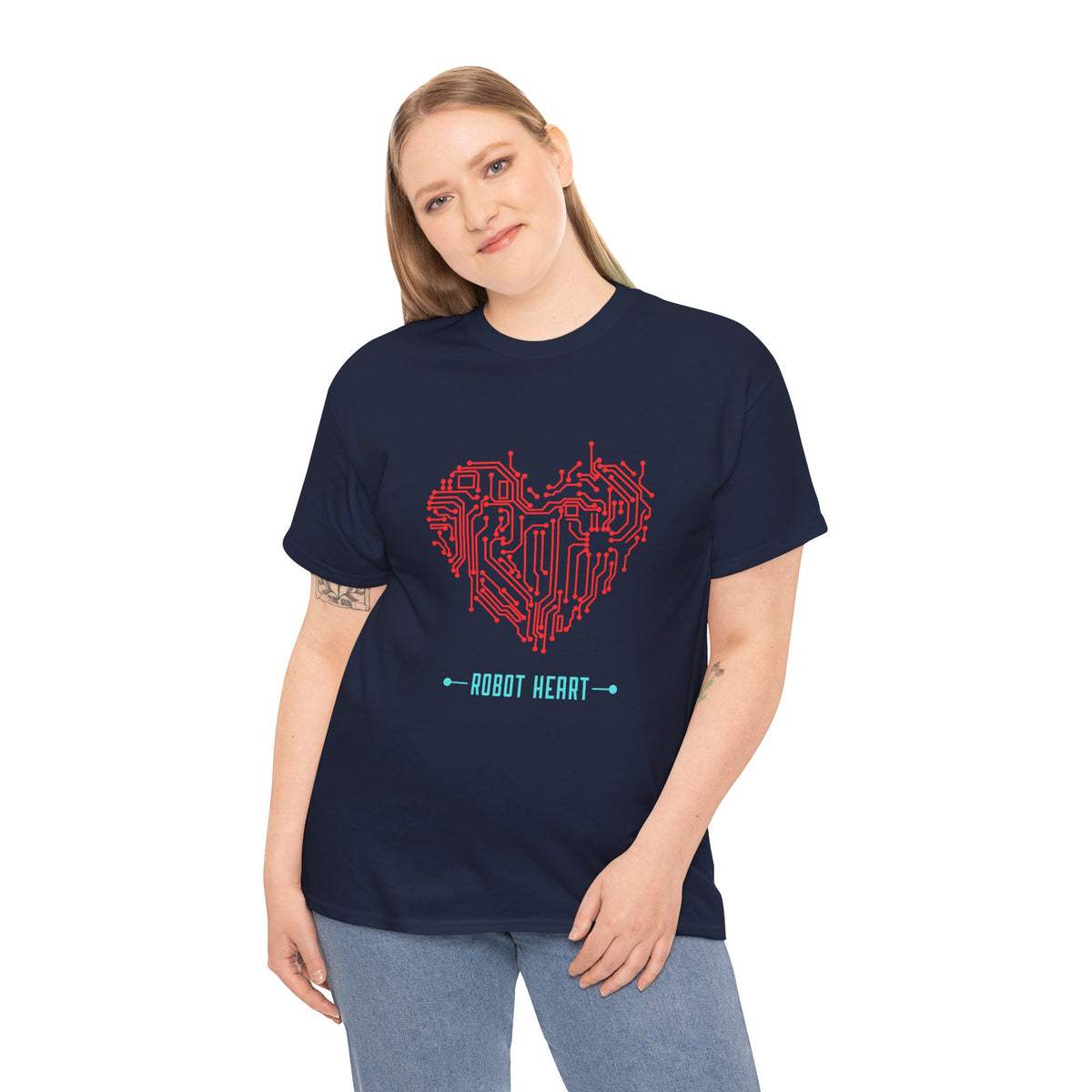 Tech Heart T-Shirt — 'Robot Heart' Circuit Board Graphic - Conscience Garment