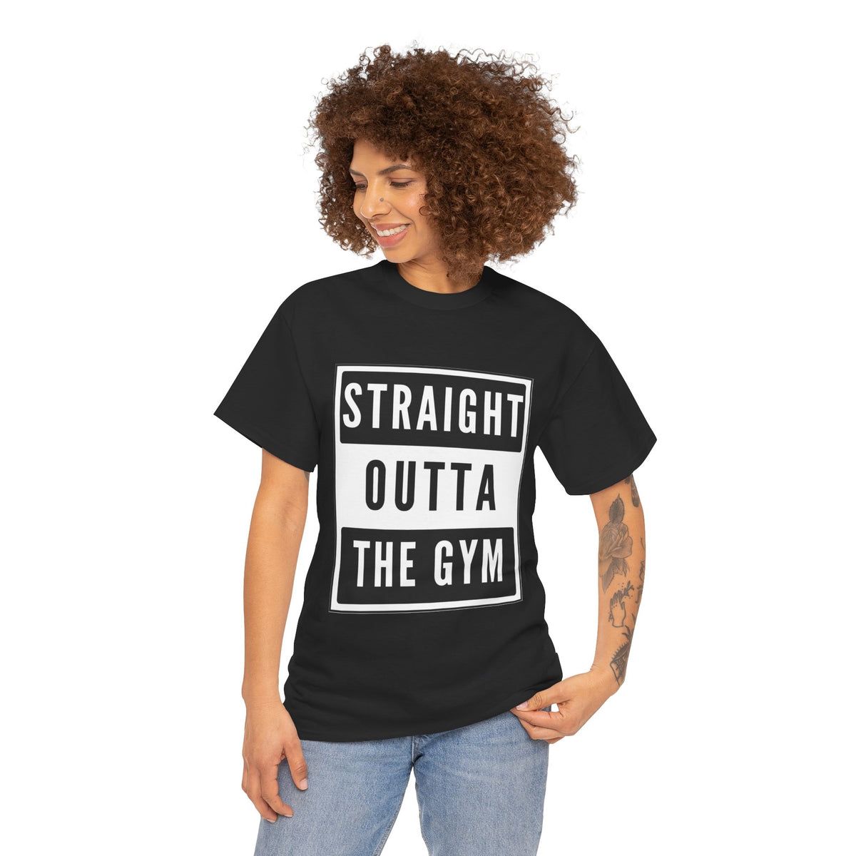 Funny Fitness T-Shirt - Cotton T-shirt, Straight Outta Gym Design - Conscience Garment
