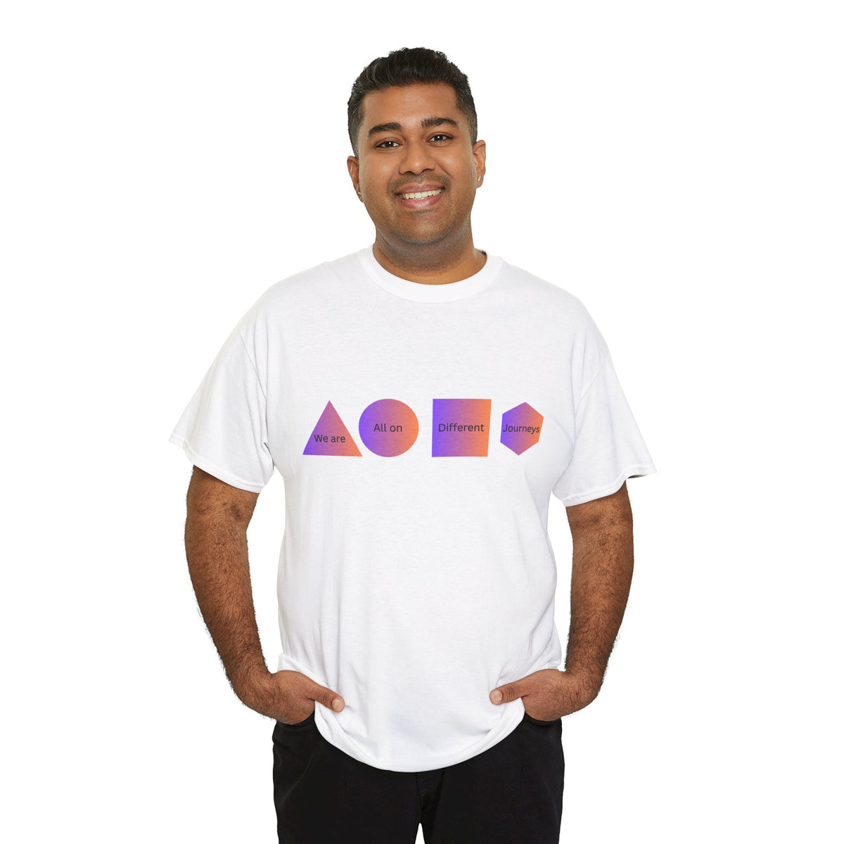 Geometric Design Unisex Heavy Cotton Tee - Perfect for Casual Wear, Graphic Tee, Trendy Shirt, Art Lover Gift, Everyday Comfort - Conscience Garment