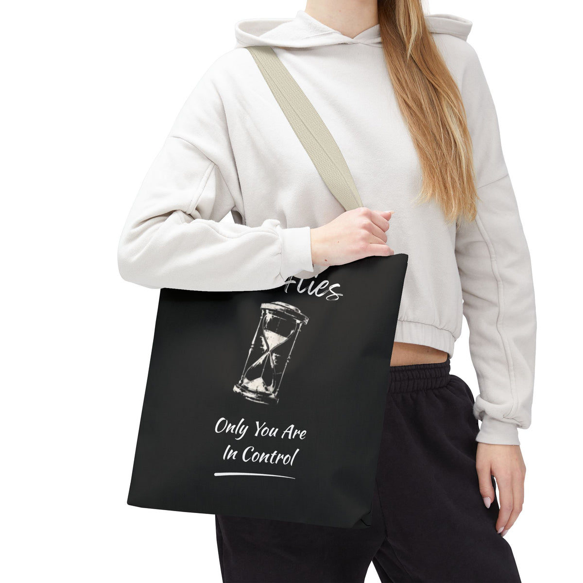 Time Flies Motivational Tote Bag