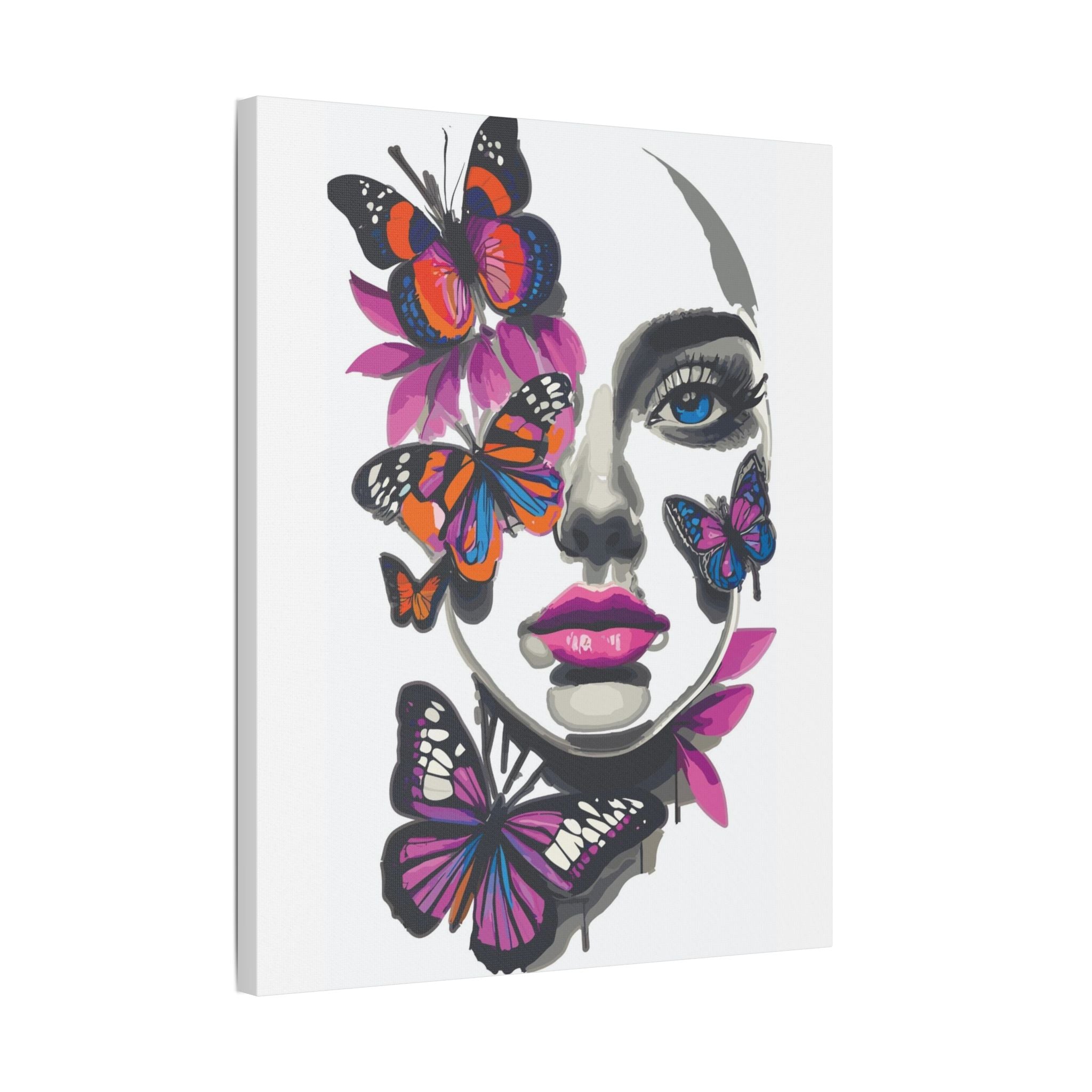 Beautiful Butterfly Face, Satin Canvas