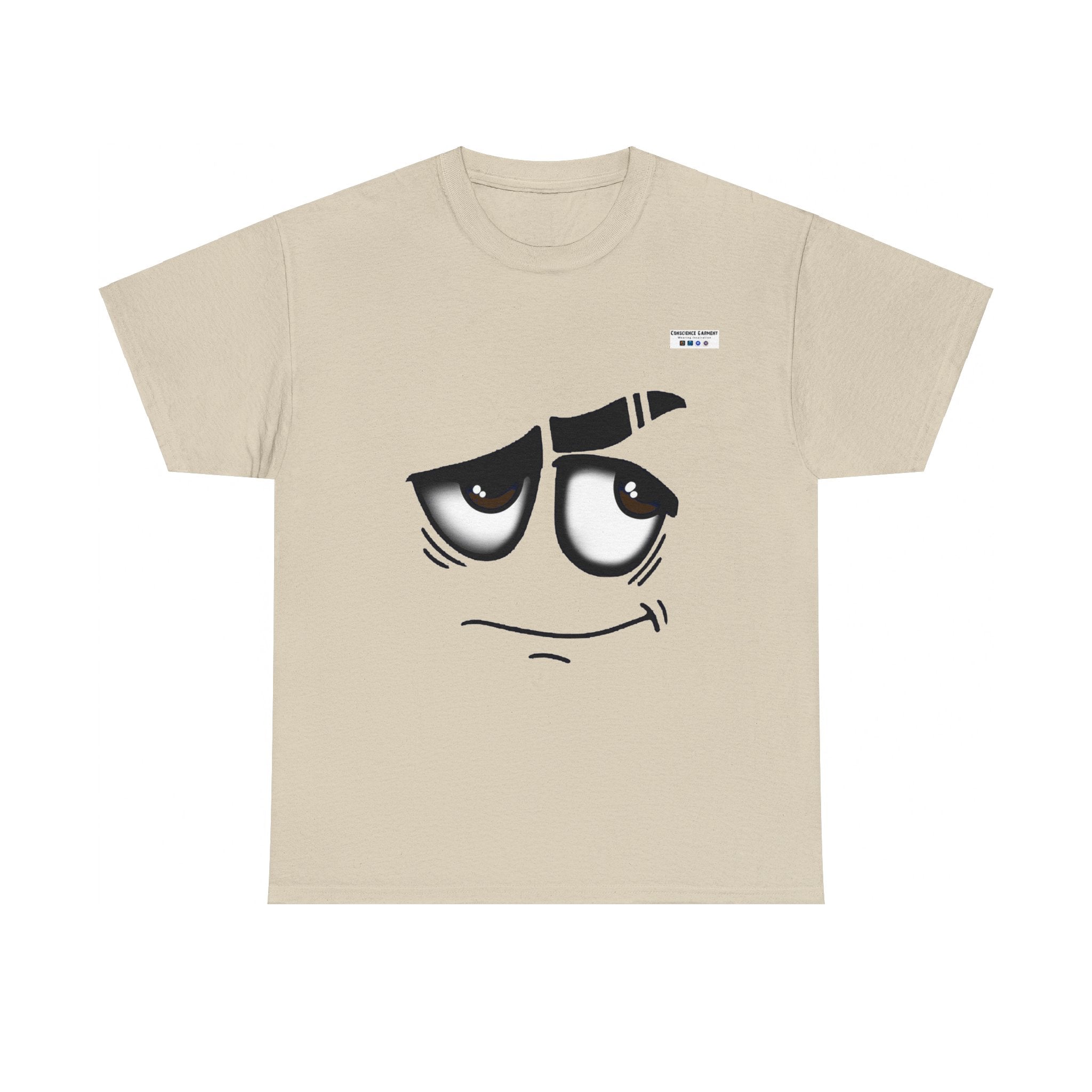 Smile, Eye brow, Happy, T Shirt, T-Shirt, White, Ash, Sand, Natural, Garment, Mindfulness, Motivation, Inspiration