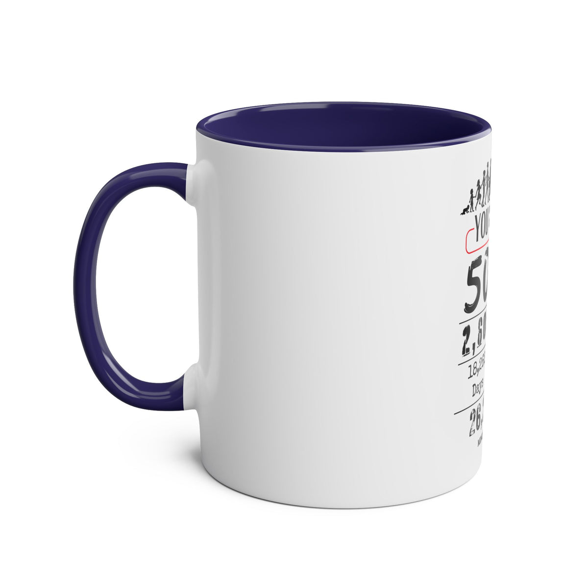 50th Birthday Two-Tone Coffee Mug, 11oz - Conscience Garment