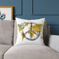 Peace Sign World Map Throw Pillow — Boho Travel Decorative Accent