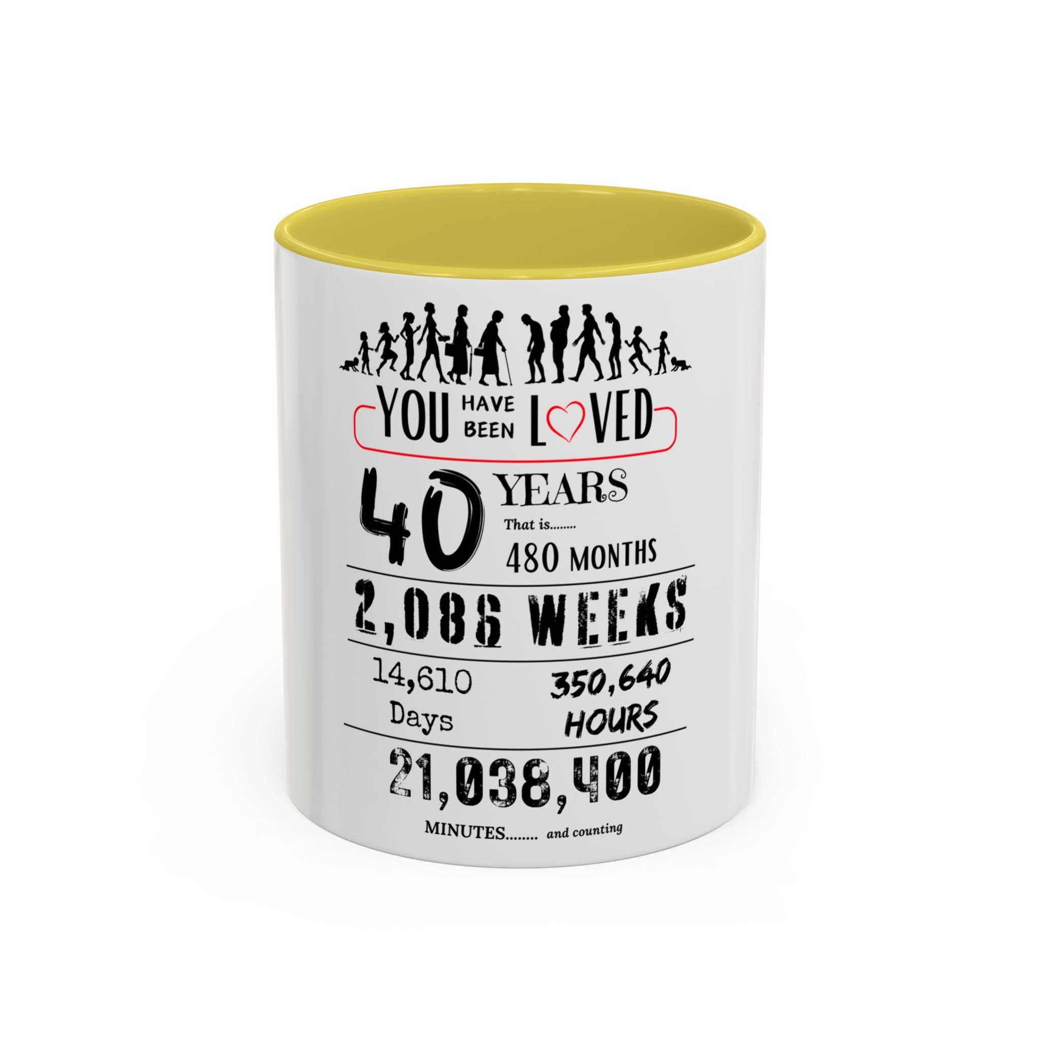 40th Birthday Two-Tone Coffee Mug, 11oz (US)