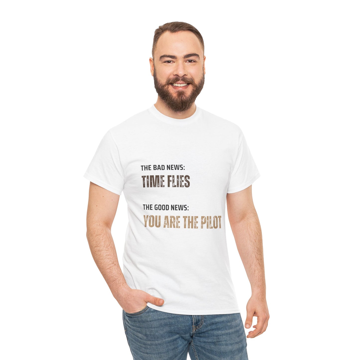 Time Flies T-Shirt, Motivational 'Only You Are In Control' - Conscience Garment