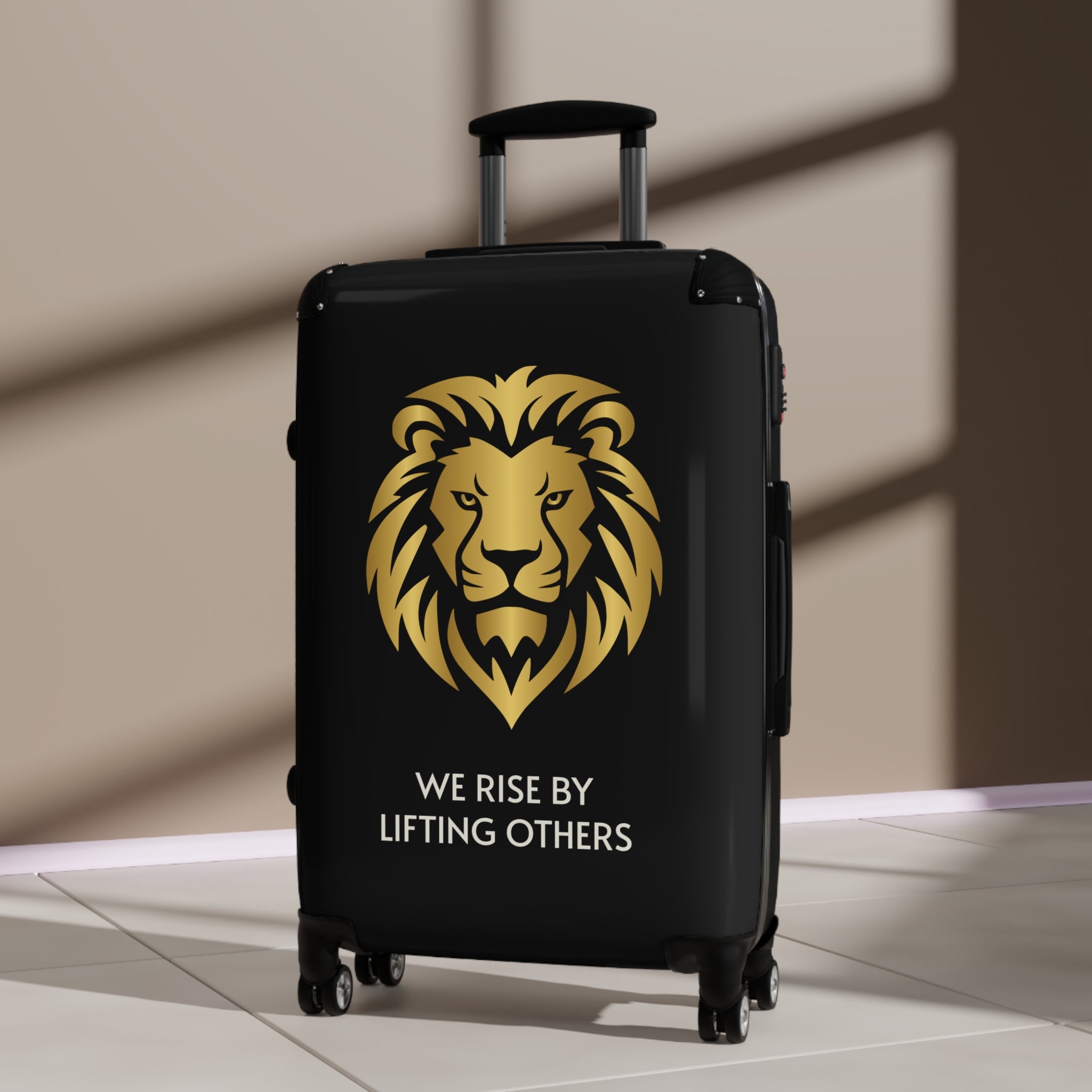 Lion Crest Suitcase – Gold Lion Travel Luggage