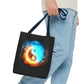 Fire and Ice Yin Yang Tote Bag