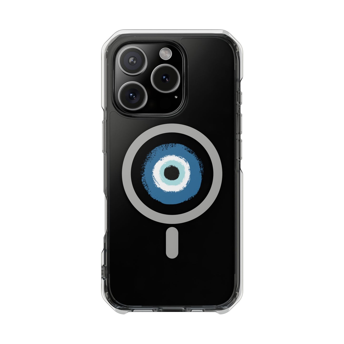 Clear Magnetic Phone Case with Evil Eye Design — Protective MagSafe-Compatible iPhone Cover