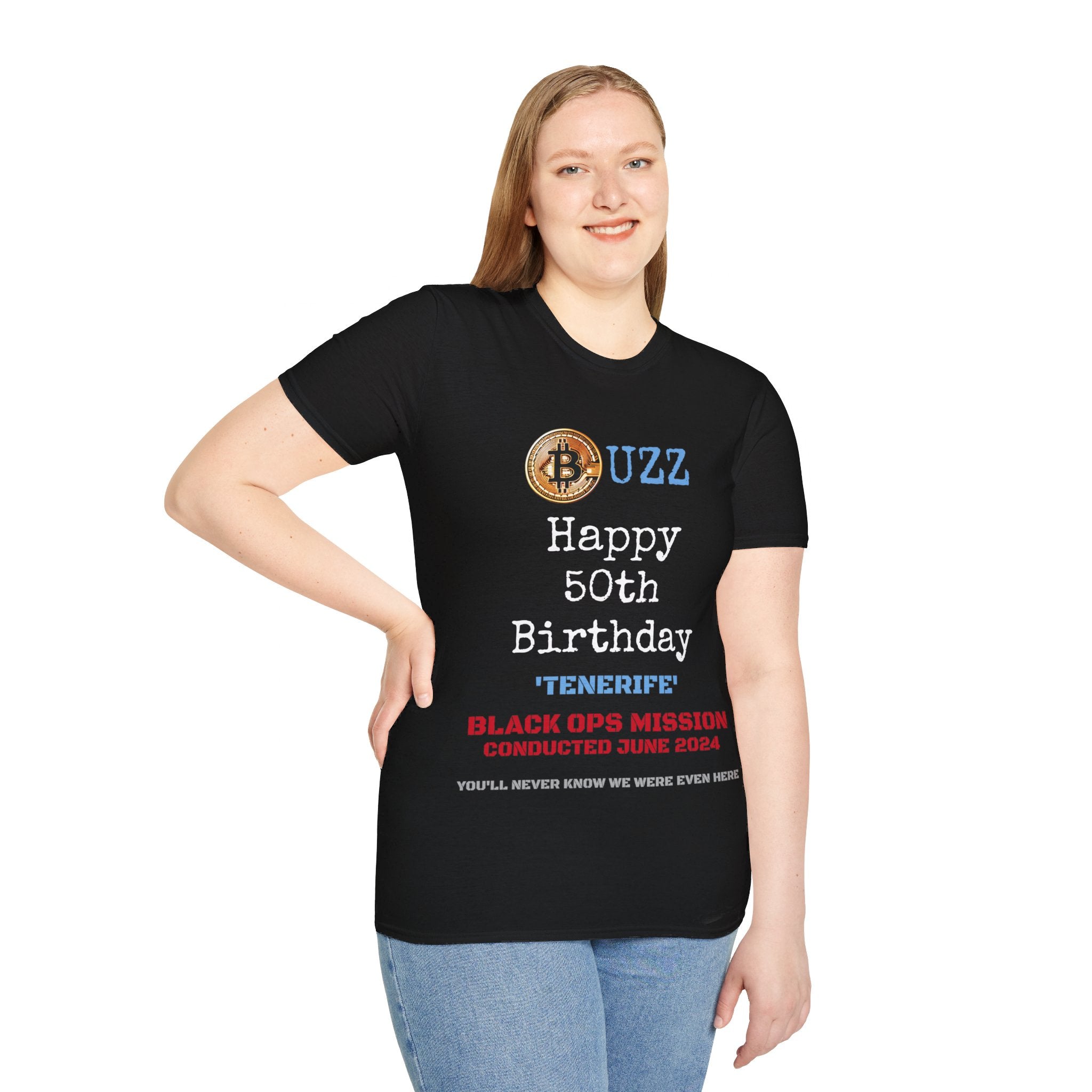 Personalised 50th birthday Buzz - T-Shirt - Unisex Softstyle T-Shirt, Gift, Funny, Holiday