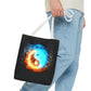 Fire and Ice Yin Yang Tote Bag