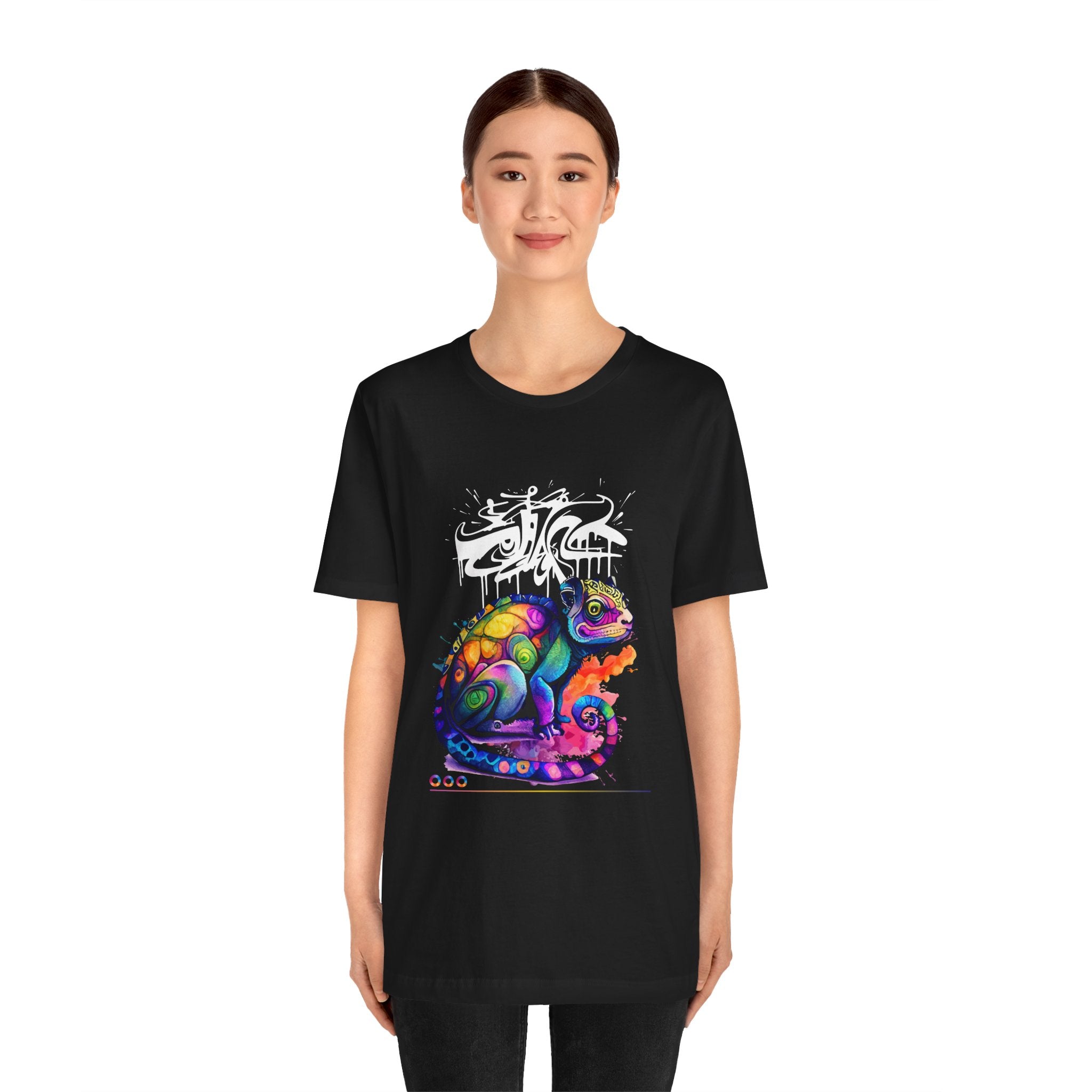 Chameleon Prism T‑Shirt — Colorful Psychedelic Lizard Graphic T-Shirt