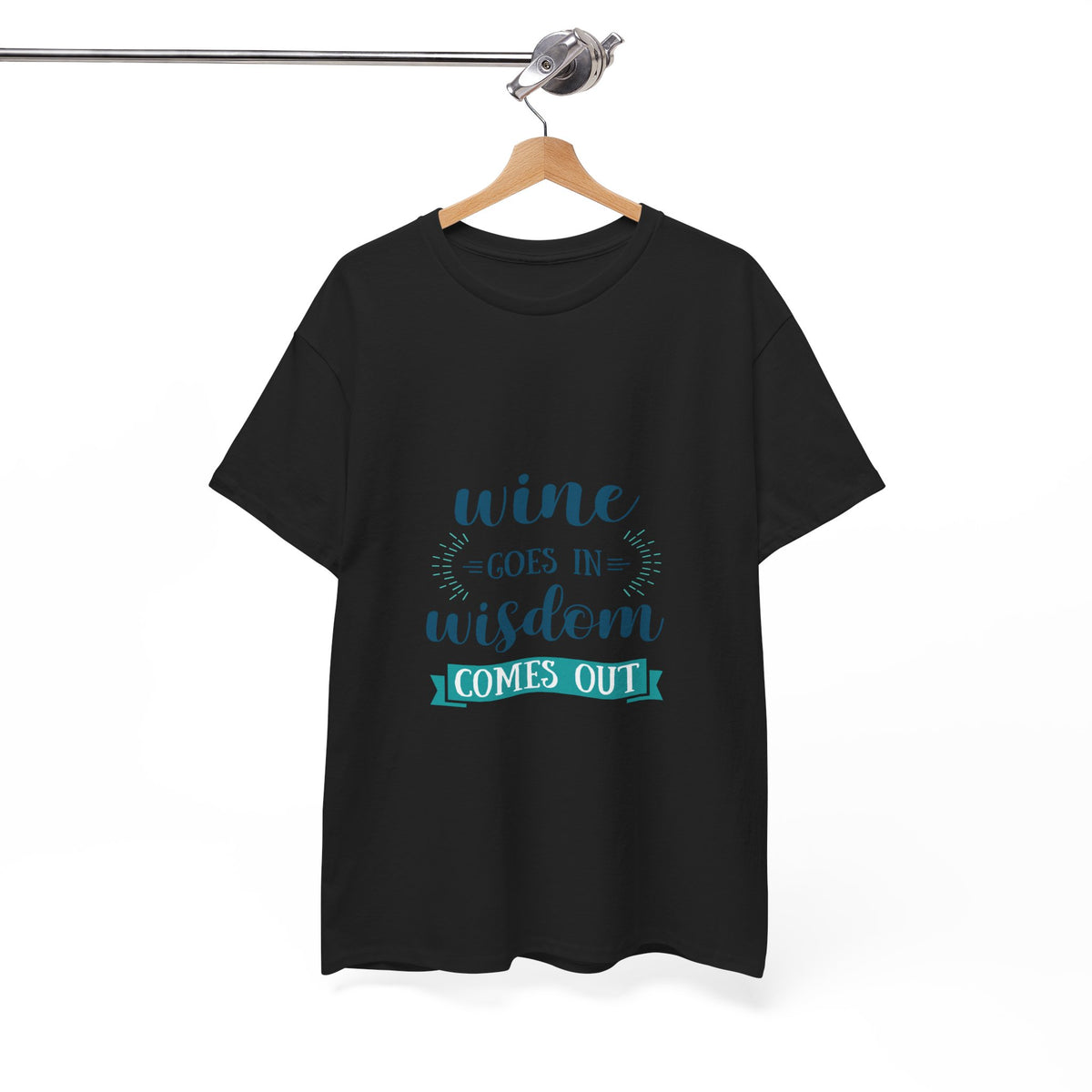 Wine Goes In Wisdom Comes Out Unisex Heavy Cotton Tee, Funny Wine T-Shirt, Gift for Wine Lovers, Casual Wear, Party Shirt - Conscience Garment