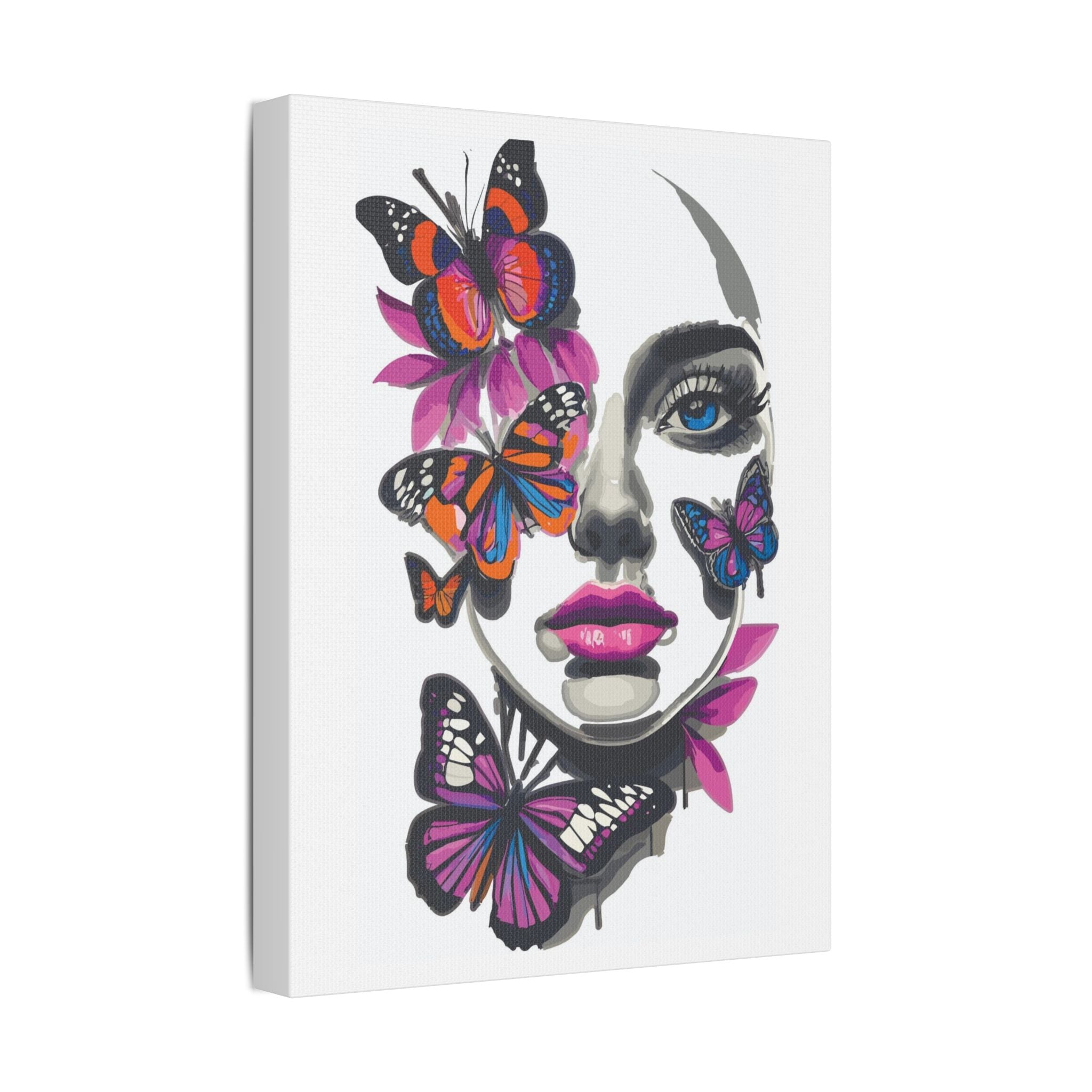 Beautiful Butterfly Face, Satin Canvas