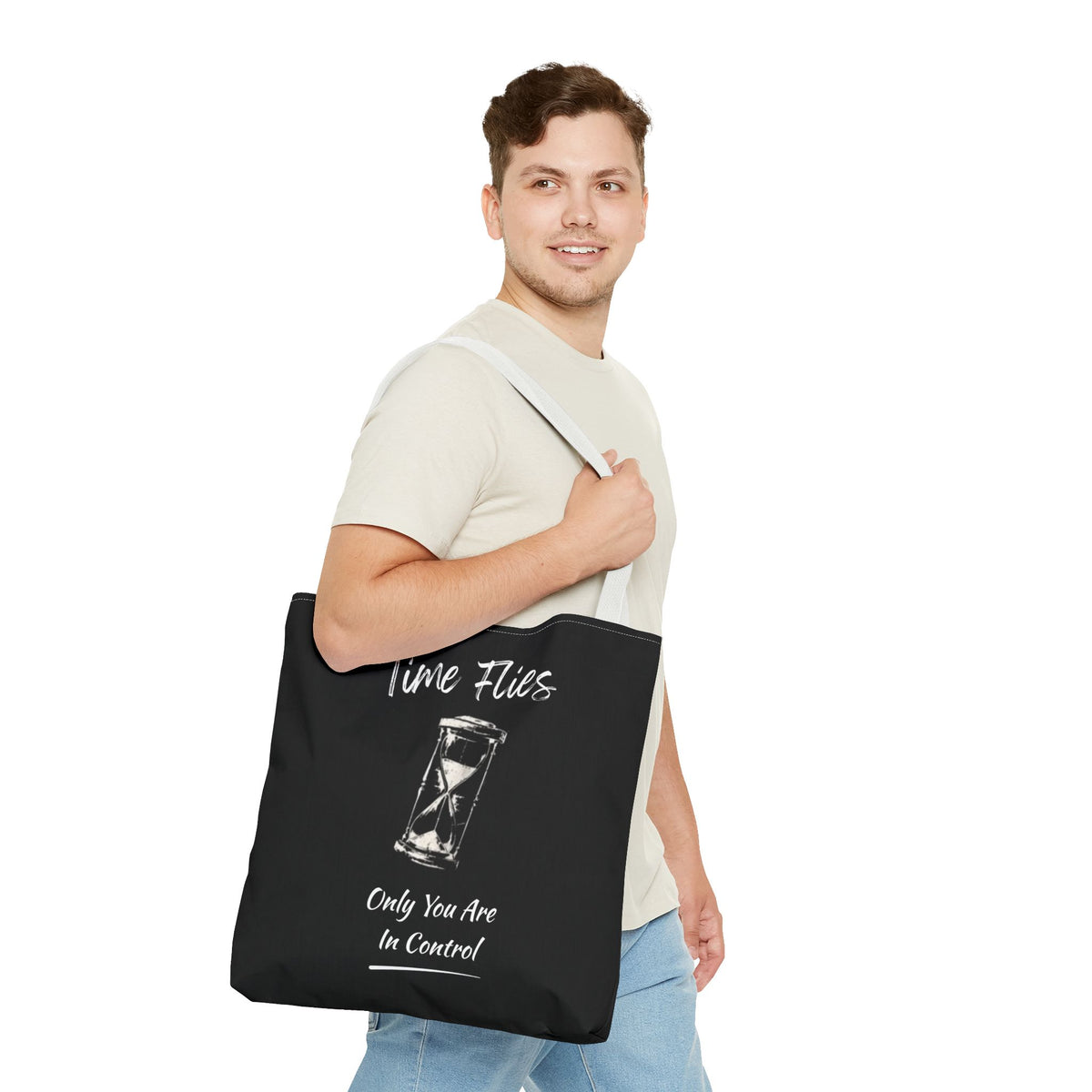 Time Flies Motivational Tote Bag