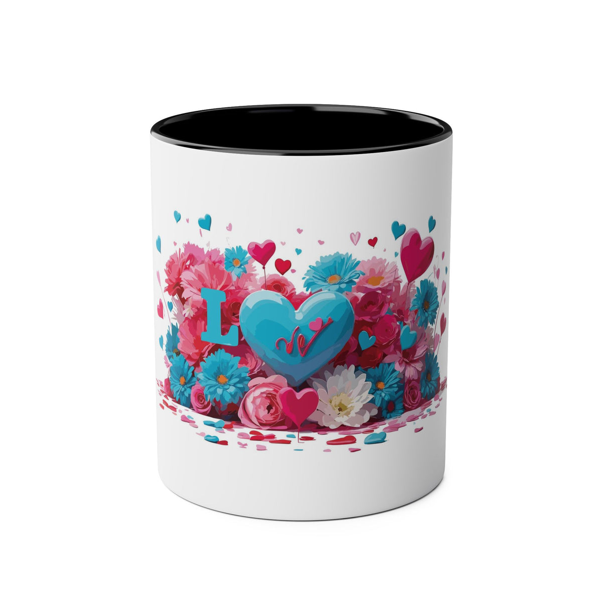 Love and Hearts Two-Tone Mug, 11oz - Conscience Garment