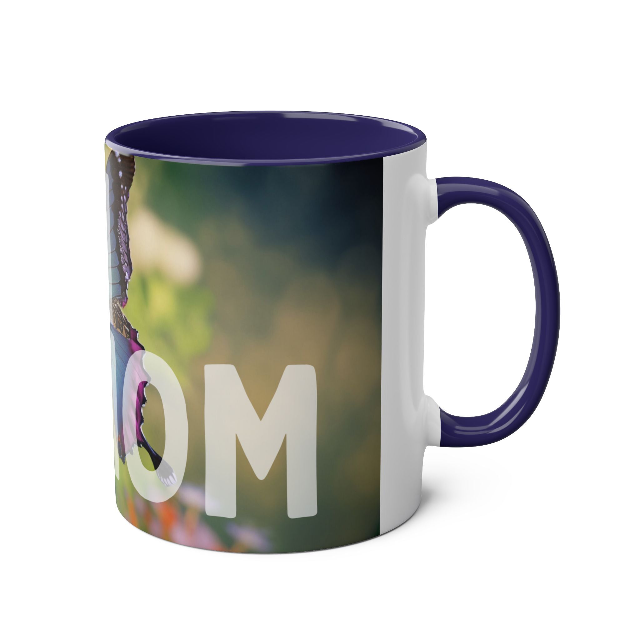 Mom Wow Two-Tone Coffee Mug, Birthday Gift, Mothers Day, 7 Colors