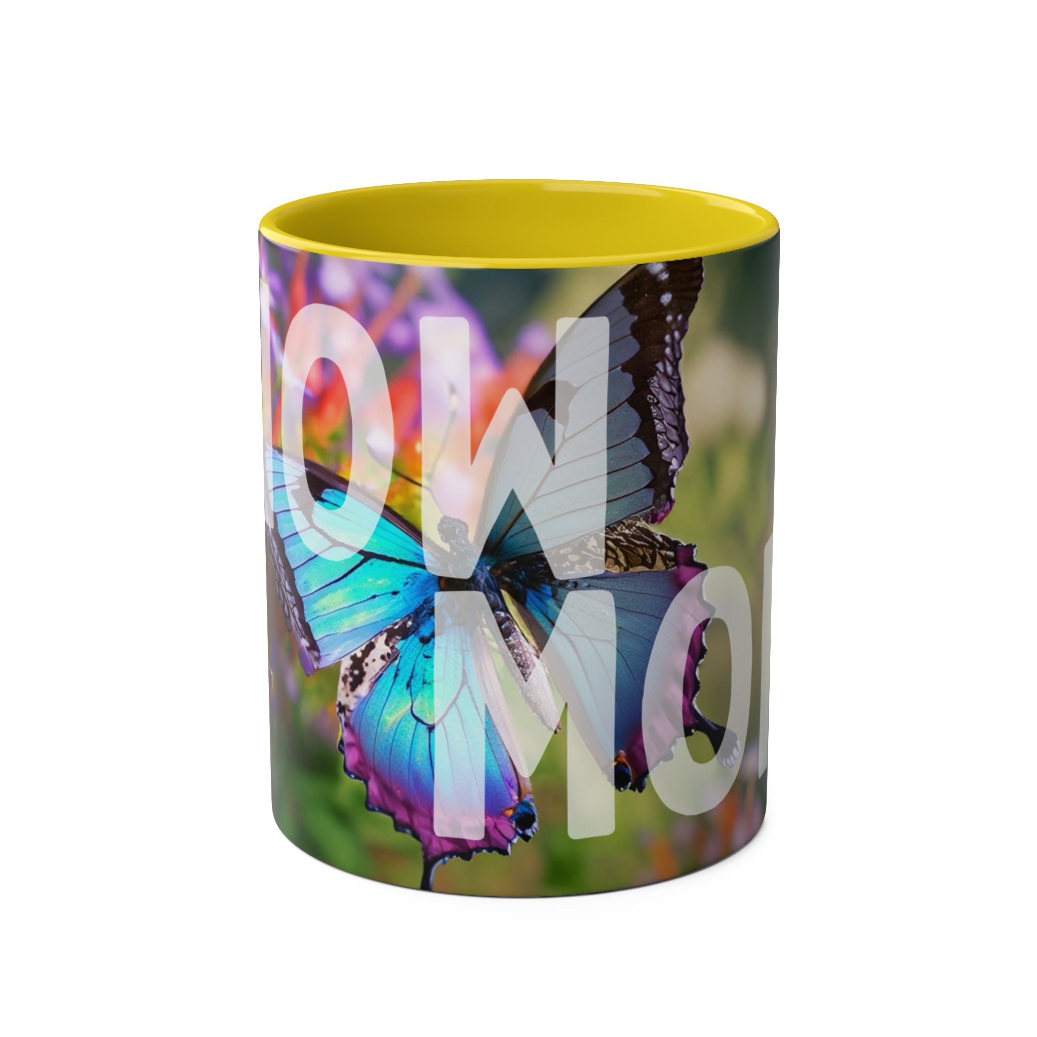 Mom Wow Two-Tone Coffee Mug, Birthday Gift, Mothers Day, 7 Colors