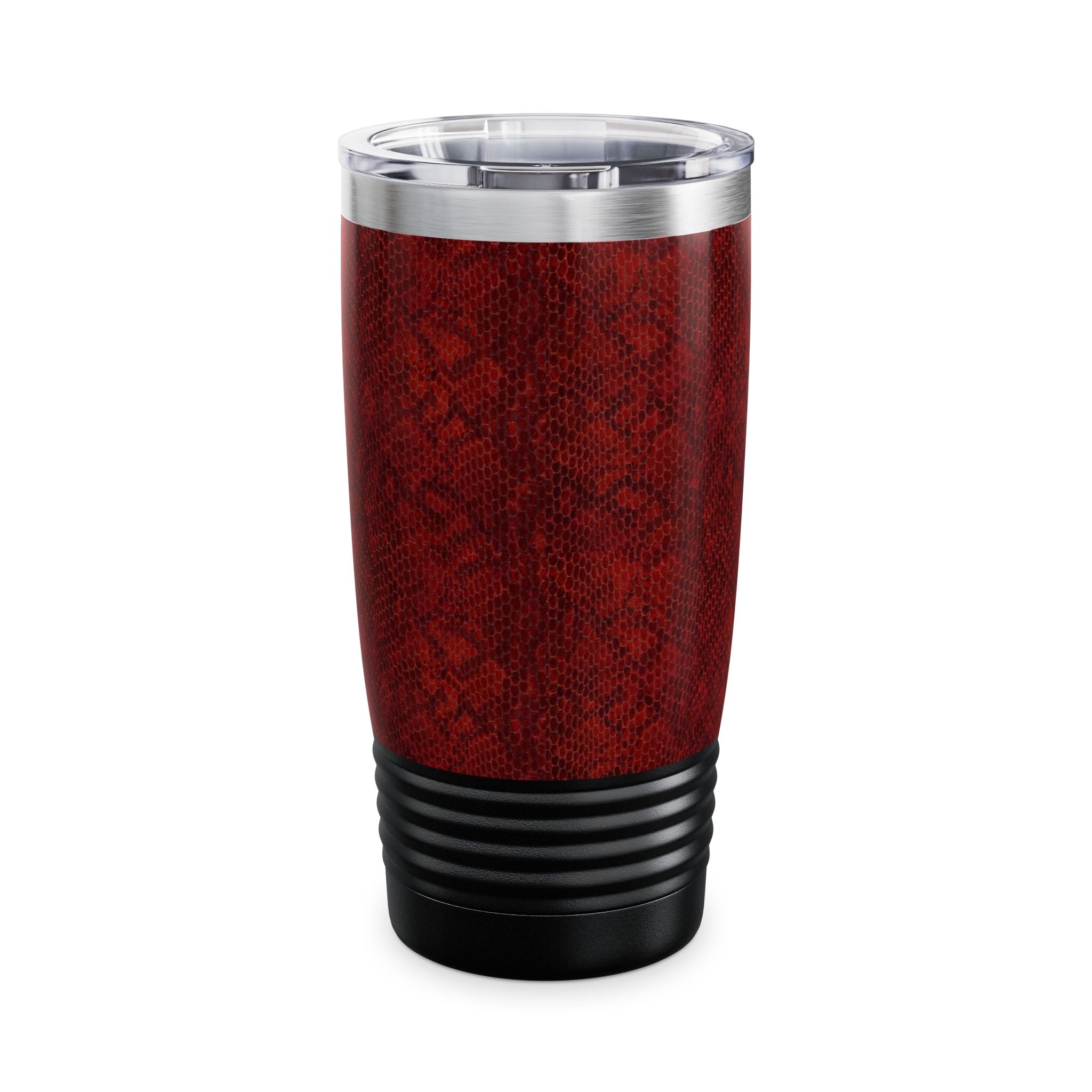 20oz Insulated Tumbler — Red Snakeskin Stainless Travel Cup
