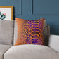 Snake Skin Pattern Square Pillow — Orange & Purple Decorative Throw Cushion