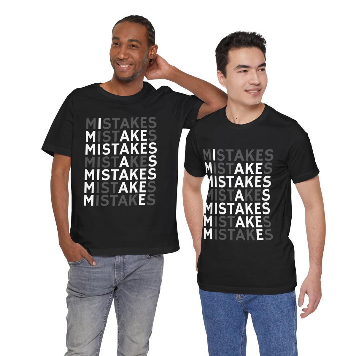 'Mistakes' Typography Black Tee