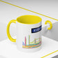 Mind the Gap Coffee Mug — Colorful City Skyline Accent Mug (11/15oz)