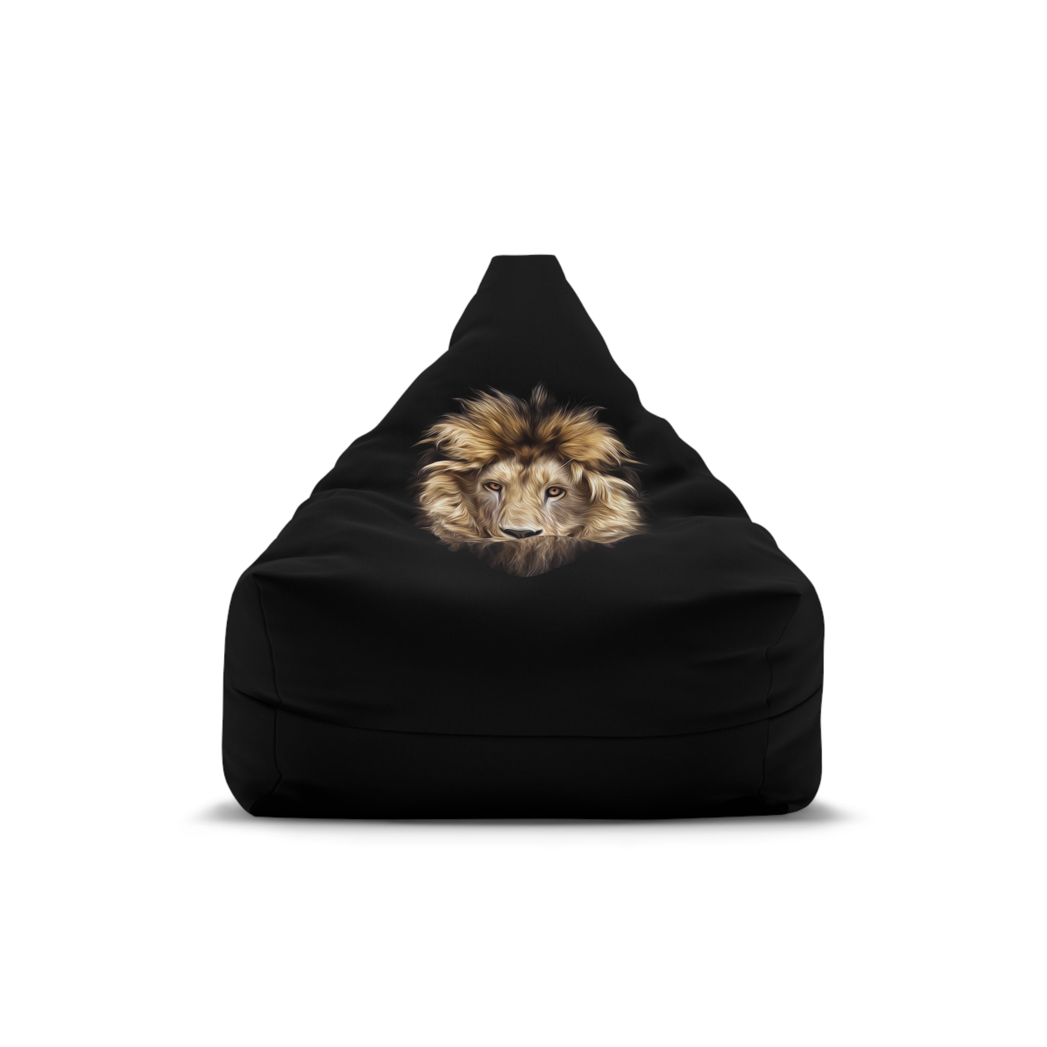 Lion Face Bean Bag Cover — Wild Safari Accent for Kids' Room & Living Space