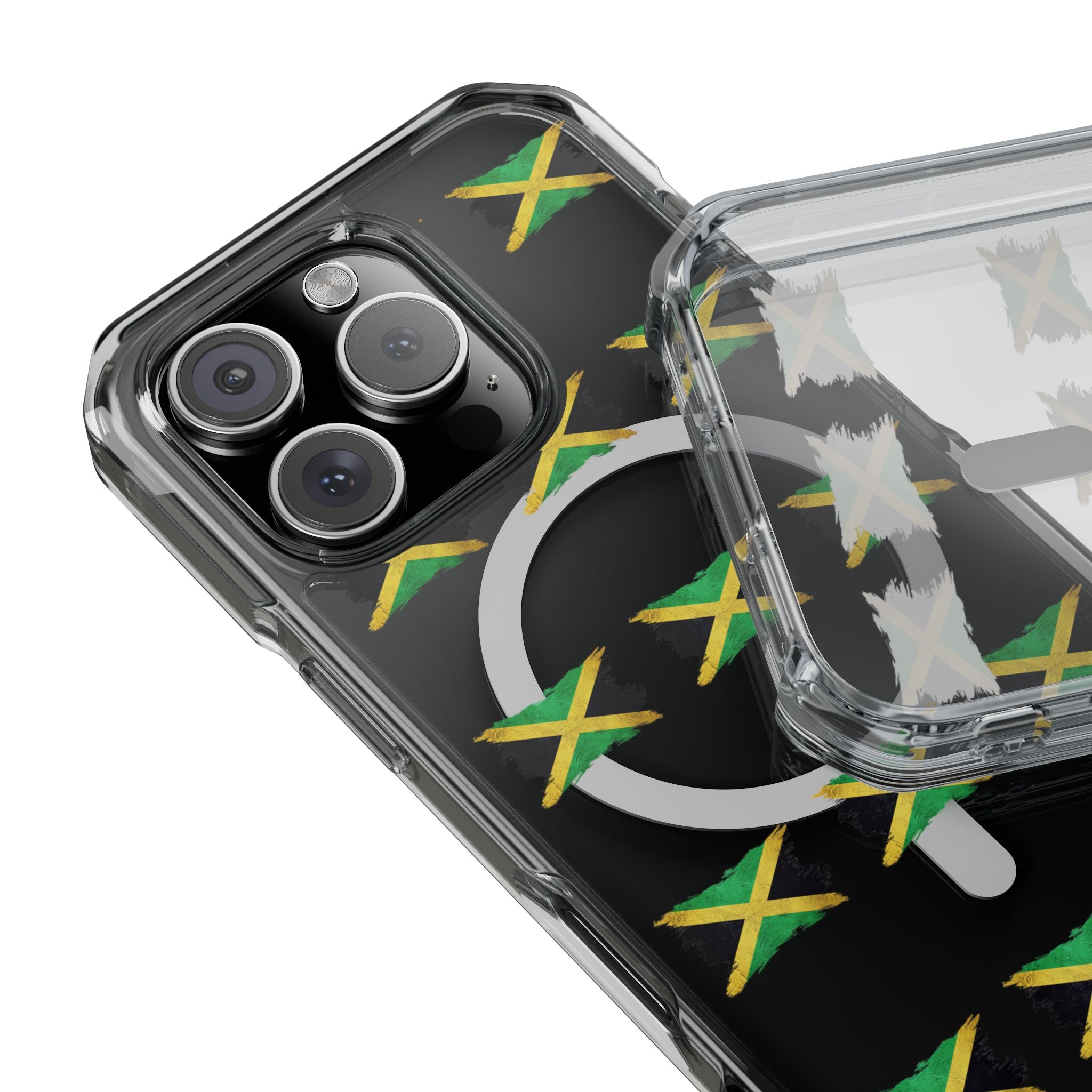 Jamaica Flag Clear Magnetic Phone Case — MagSafe Compatible