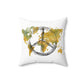 Peace Sign World Map Throw Pillow Earth Toned Decorative Cushion