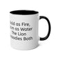 Lion Fire and Water Design Mug, Two-Tone, 11oz - Conscience Garment