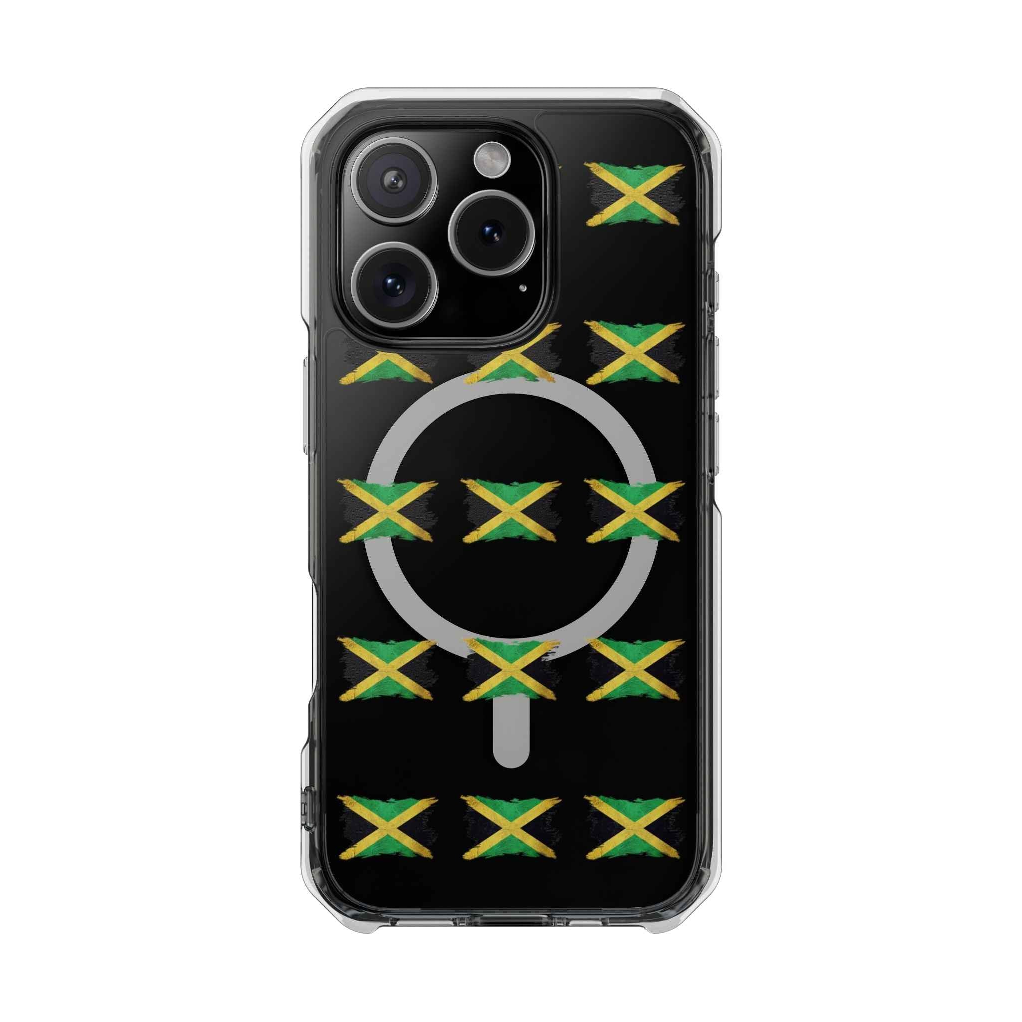 Jamaica Flag Clear Magnetic Phone Case — MagSafe Compatible