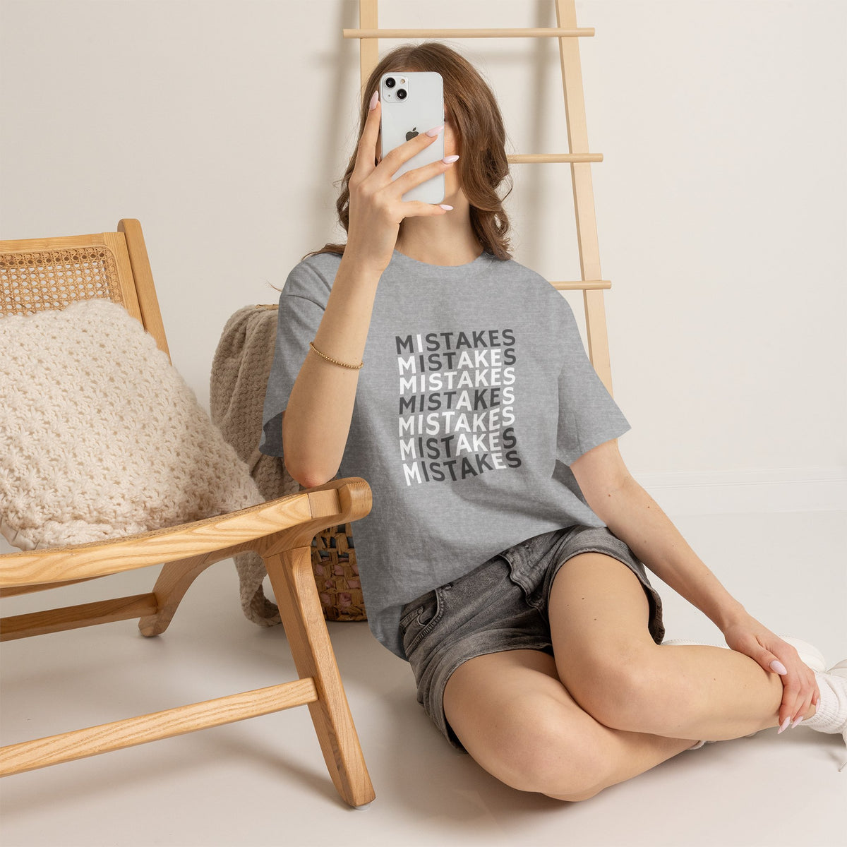 Mistakes Repeat Graphic Tee — Black Typographic T-Shirt