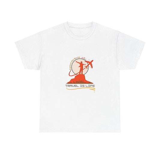 Travel Is Life T-Shirt — Adventure Graphic Tee for Travelers - Conscience Garment